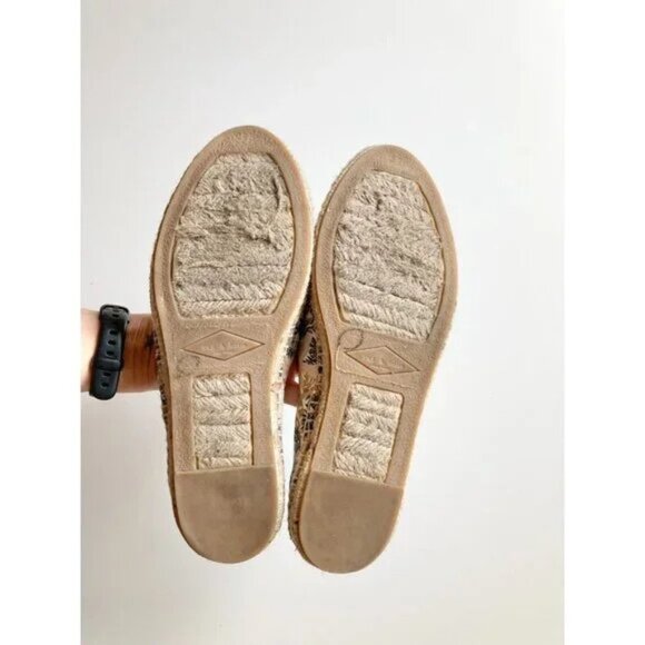 RAG & BONE Georgie Floral Canvas Leather Flat Slip On Espadrille Flats, Size 37 - Picture 12 of 14